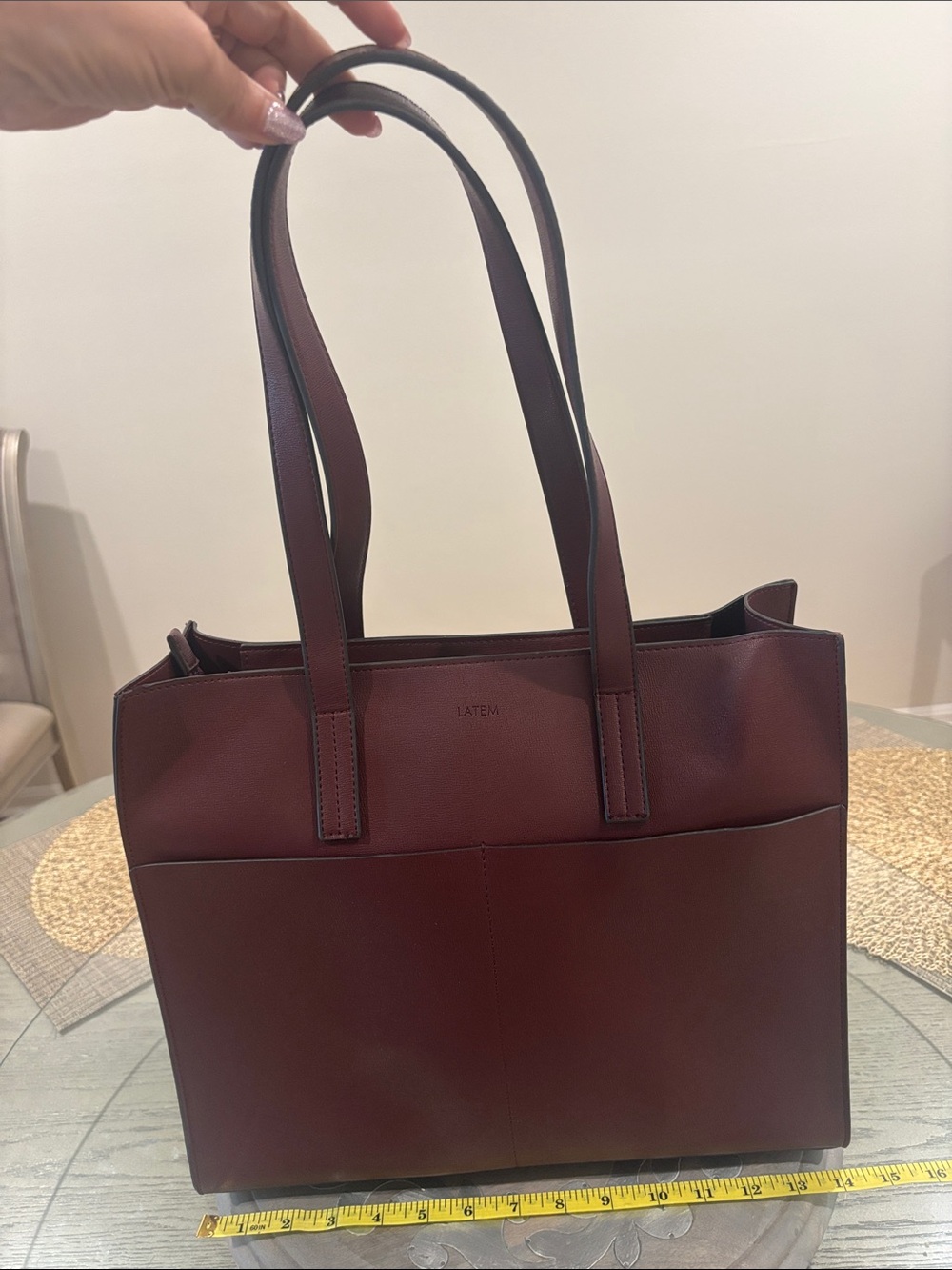 Burgundy Leather Tote Bag